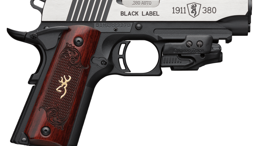 Browning 051953492 1911-380 Black Label Medallion380 ACP 3.63″ 8+1 Black Stainless Steel Rosewood w/Gold Buckmark Inlay Grip