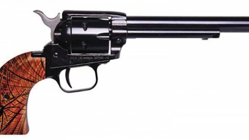 Heritage Heritage Rough Rider Black Widow Edition, .22Lr, 6.5" Barrel, Black, Brown Altamont Wood Grips RR22B6WBRN15