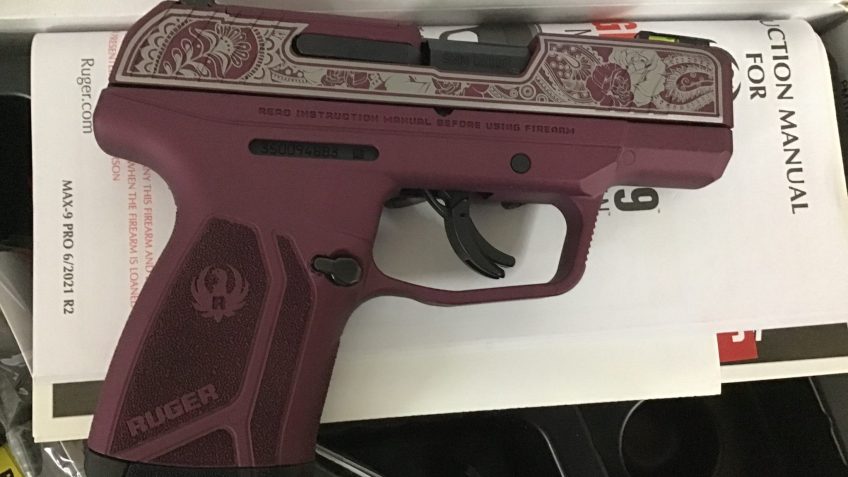 Ruger "Black Cherry Frame/Paisley Slide" Max-9 Pro Handgun 9Mm Luger 12Rd Magazine 3.2" Barrel Optic Ready 3503PBC