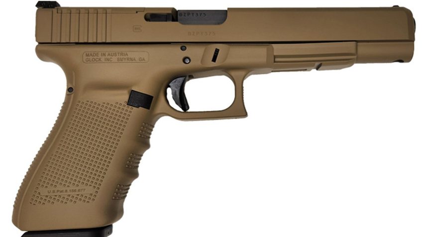 Glock PG4050104MOS-CT 40 Gen 4 MOS 10mm, 6.02″ Barrel Coyote Tan, (3) 13-Rd Iron Valley Exclusive