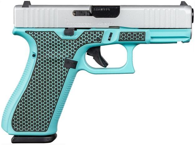 Glock 45 Honeycomb Robin’s Egg Blue / Silver 9mm 4.02″ Barrel 17-Rounds