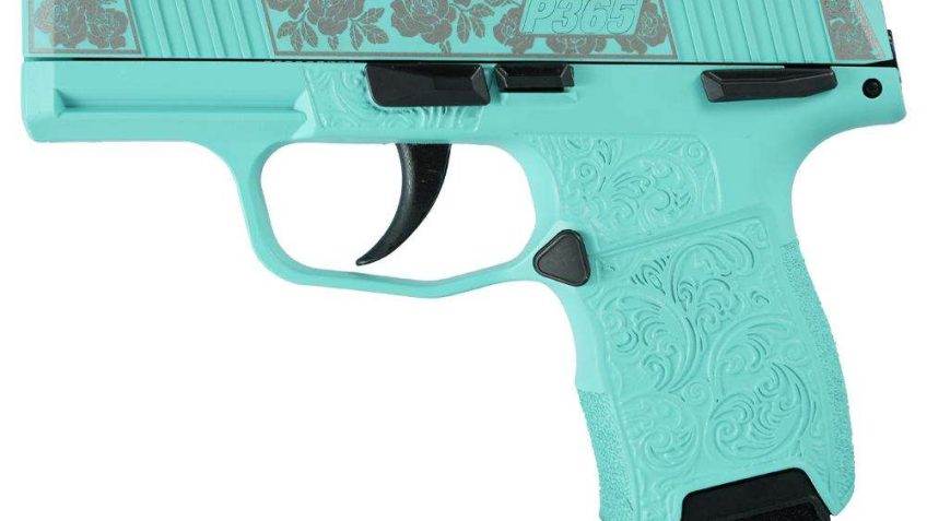 Sig Sauer Exclusive "Tiffany And Roses" P365-380 Handgun 380 Auto 10Rd Magazine 3.1" Barrel Black Manual Safety 640164GRT