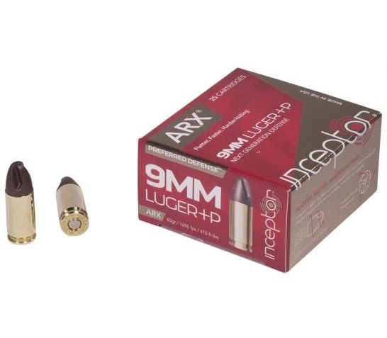 Ruag Ammo Inceptor 9Mm+P Luger 65Gr Arx 25-Pack 9ARXBRLUGP6525 810678030243