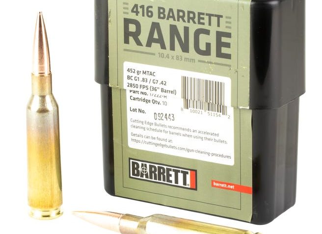 Barrett Range Brass .416 Barrett 452 Grain 10-Rounds BTHP