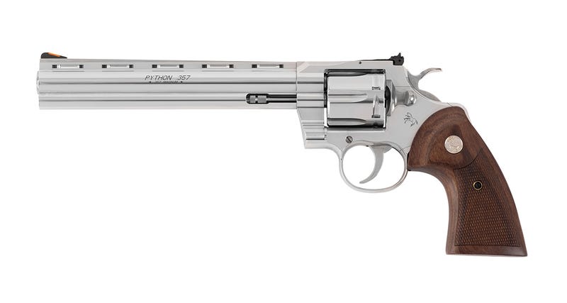 Colt Python .357 MAG, 8" barrel, Stainless Steel, Adjustible Sight, Walnut, 6 rounds [MPN: PYTHONSP8WTS]