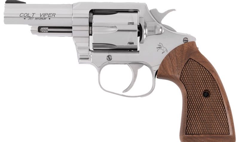 Colt Viper 357 Mag/38 Special, 6rd, 3" 1/2 Lug Stainless Steel Barrel, American Walnut Grip, Exposed Hammer