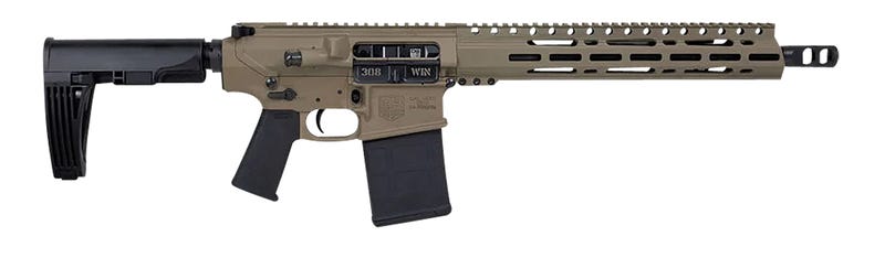 Diamondback Diamondback Db15 Black Gold Series Pistol, .308 Win, 13.5" Barrel, 13" M-Lok Rail, Tailhook Brace, Fde, 20-Rd DB1330C061