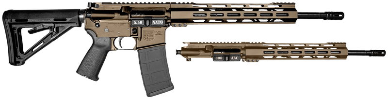 Diamondback Db1721k061 Db15 Combo 5.56X45mm Nato & 300 Blackout 16" 30+1, Fde Carbon Rec/12" M-Lok Handguard, Black Magpul Carbine Stock & Grip, Includes 2 Uppers