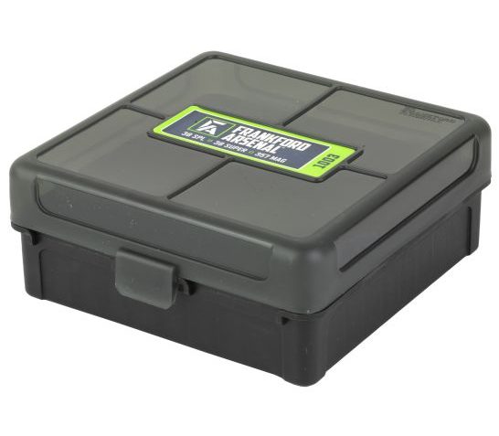 Frankford Arsenal 100 Round Ammo Box, fits 38 Special/Super, 357 Mag, Gray – 1083794