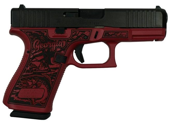 Glock 19 Gen 5 Custom "Georgia Red" Handgun 9Mm Luger 15/Rd Magazines (3) 4.02" Barrel Front Serrations Austria PA195S203GARD