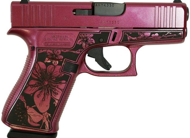 Glock 43X Custom "Cherry Blossom Engraved Medusa Pink" Subcompact Handgun 9Mm Luger 10Rd Magazines (2) 3.41" Barrel Usa UX4350201CB