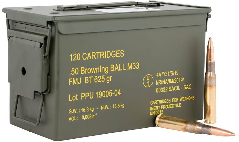 PPU TR&Z MIL-SPEC .50 BMG 625GR FULL METAL JACKET BOAT TAIL 120 ROUNDS W/AMMO CAN