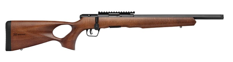 Savage Arms B17 Timber Thumbhole .17 HMR 18″ 1:9″ 1/2×28 Bbl Natural Beech Wood BA Rifle w/(1) 10rd Mag 70817