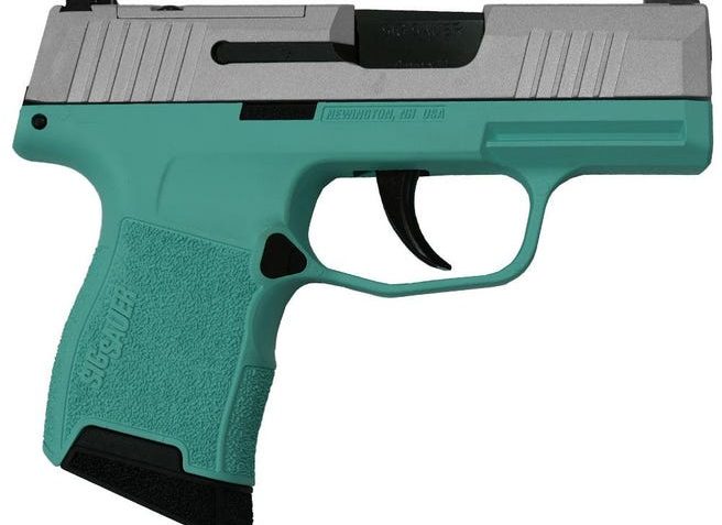 Sig Sauer "Silver Slide/Tiffany Frame" P365 Optic Ready Handgun 9Mm Luger 10Rd Magazines(2) 3.1" Barrel X-Ray 3 Sights 681228TFSS