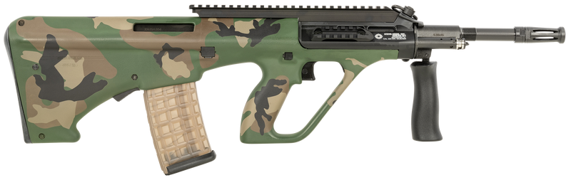 Steyr Arms Augm1m81ext Aug A3 M1 5.56X45mm Nato 30+1 16", Black Rec, M81 Woodland Camo Fixed Bullpup Stock & Collapsible Foregrip, Extended Pic Rail (Oem Mag) AUGM81CAMO