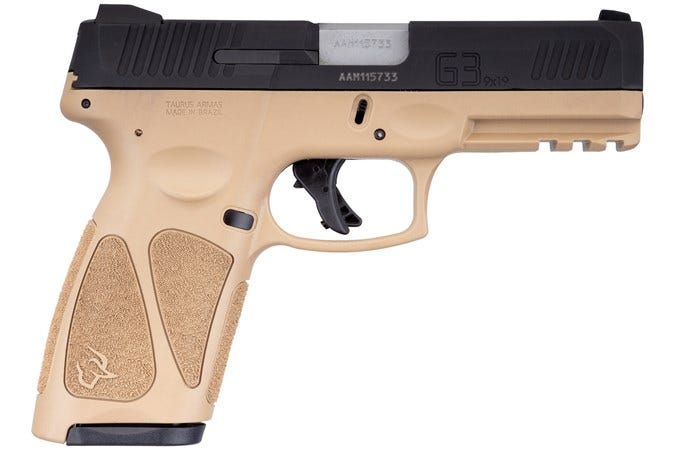 Taurus 1G3941T15 G3 9mm Luger 4" 15+1 Tan Matte Black Steel Slide Black Polymer Grip