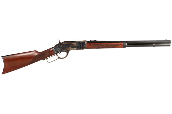 Taylors and Co 1873 Checkered Straight Stock Rifle Walnut .45 LC 20″ Barrel 10-Rounds with Adjustable Sights