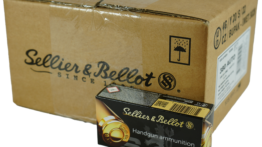 Sellier & Bellot Pistol & Revolver Ammo .380 Acp 92 GR Fmj 955Fps 1000/Ct Case (20 Boxes 50/Ct) SB380AC