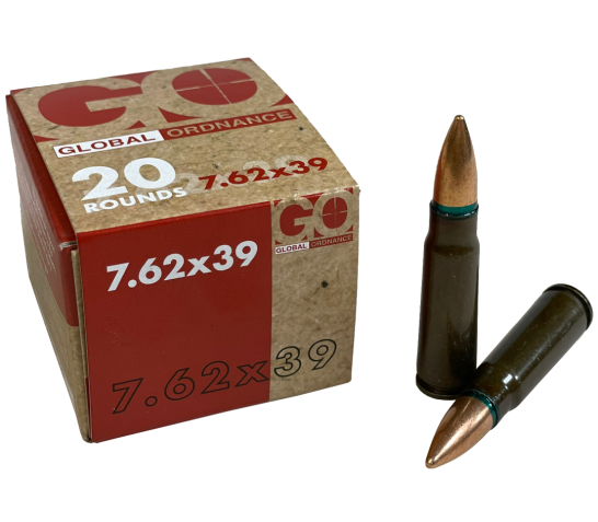 Global Ordnance Arsenal 7.62X39 Ammo 122 Grain FMJ Rifle Ammo – 20 Rounds – Dirty Bird Industries