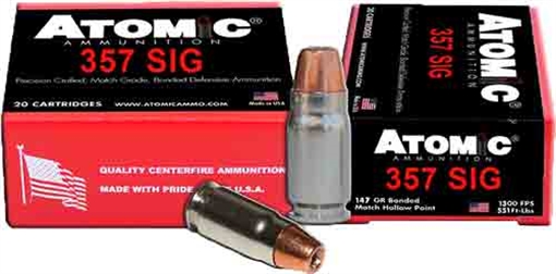 Atomic Ammunition 357 Sig 147Gr Jhp 20Rd 10Bx/Cs A4553