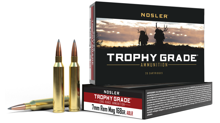 Nosler Trophy Grade 7mm Remington Magnum 168 Grain Centerfire Rifle Ammo