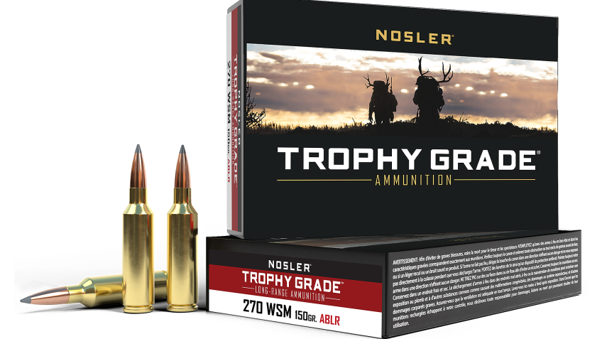 Nosler Trophy Grade .270 WSM 150 Grain Centerfire Rifle Ammo