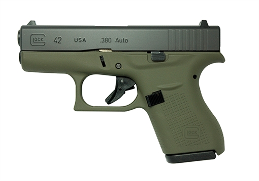 Glock 42 380Acp Od/Blk Sld 6Rd UI4250201ODBLK