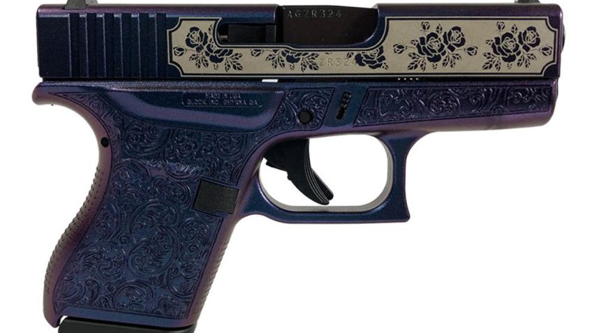 Glock 43 Custom "Glock & Roses" IN Mongoose Purple Subcompact Handgun 9Mm Luger 6Rd Magazines (2) 3.41" Barrel Usa Made UI4350201MGR 688099404185