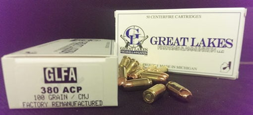 GREAT LAKES FIREARMS & AMMO LAKES AMMO .380ACP 100GR. FMJ 50-PACK A686675