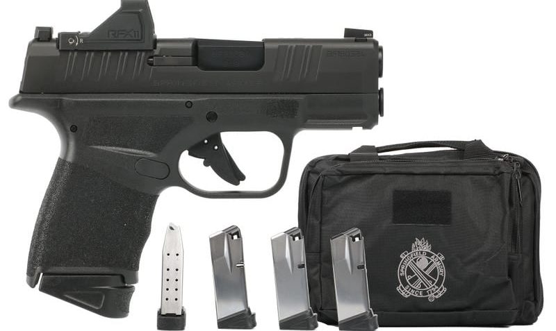 Springfield Armory HC9319BOSPGU24 Hellcat OSP 9mm Luger Gear up 2024 Includes Viridian RFX-11 Green Dot Optic, 11rd(4) 13rd(1) Magazines (Total of 5), Dual Range Bag