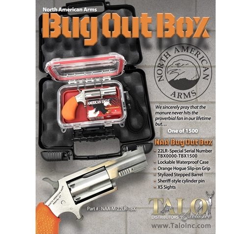 North American Arms 22Lr 2" Bug Out Box SS XS Sght NONAA-M-22LR-TBX 744253002908