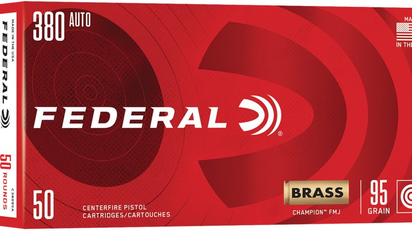 Federal Champion .380 ACP 95 gr FMJ 50rds Handgun Ammo for Consistent and Accurate Shooting – C38095A