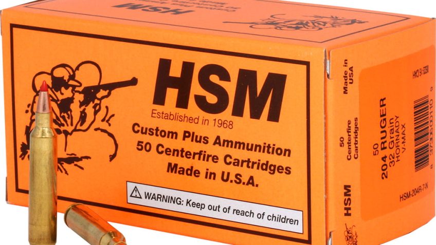 Hsm Varmint Rifle Ammunition 204 Ruger V-Max 32 Gr. 50 Rd. HSM-204R-7-N