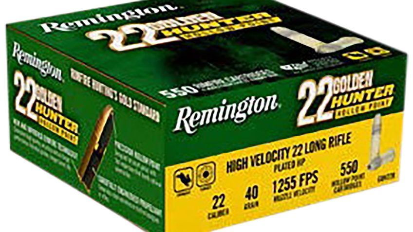 Remington Golden Hunter .22LR 40 gr PHP 550rds Rimfire Ammo for High-Volume Shooting – R21253