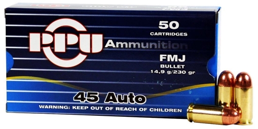 Ppu Ppr4.31 Handgun 45 Automatic Colt Pistol (Acp) 185 GR Semi-Jacketed Hollow Point 50 Bx/ 10 CS