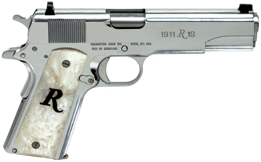 Remington 1911 R1S Pistol 45 ACP 5 in. Stainless Hi Polish Pearl 8+1 Rd.