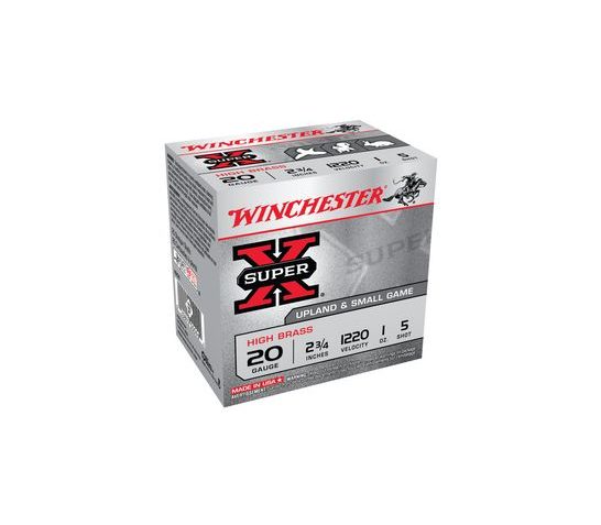 Winchester Ammo X205 Super X Heavy Game Load High Brass 20 Gauge 2.75" 1 OZ 5 Shot 25 Bx/ 10 Case