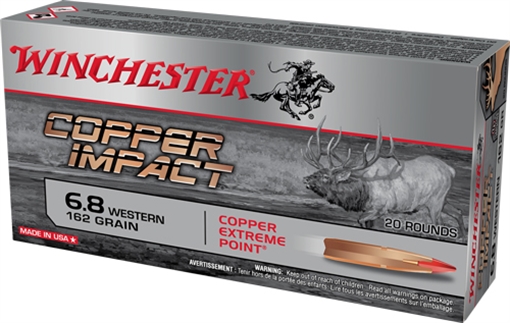 WINCHESTER AMMO SUPREME 6.8 WESTERN 160GR. COPPER IMPACT 20-PACK