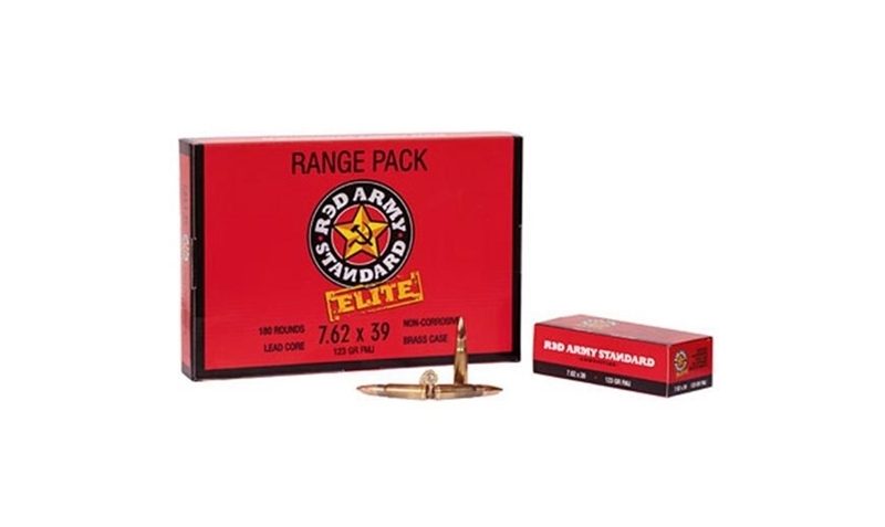 Red Army 7.62x39mm 123 Grain Full Metal Jacket 1080 Rounds – Brass Casing