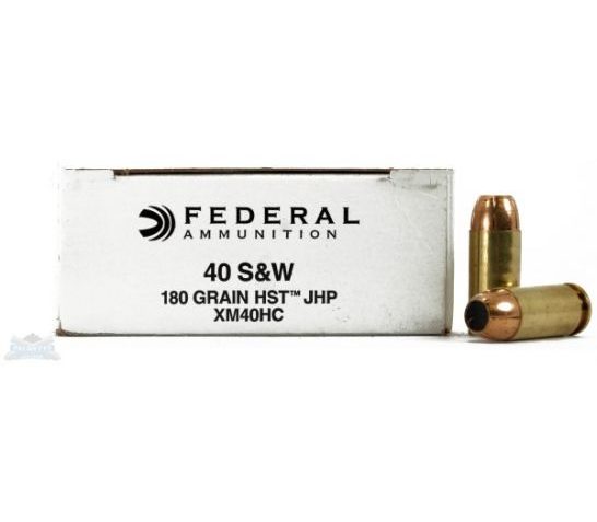 Federal XM40HC Premium 40 Smith & Wesson Jacketed Hollow Point 180 GR 20 Rounds – Brass Casing