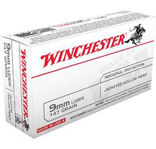 Winchester Ranger SXT 9mm 147gr JHP 50rd box – Nickel Plated Brass Casing