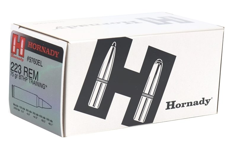 Hornady 223 REM 75GR BTHP Training – Polymer Coated Steel Casing