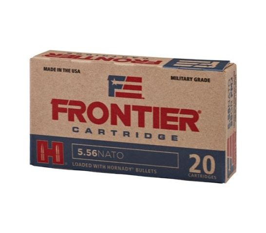 Hornady Frontier Boat Tail Hollow Point Match 5.56 NATO Ammo 75 gr 20 Round Box – Brass Casing