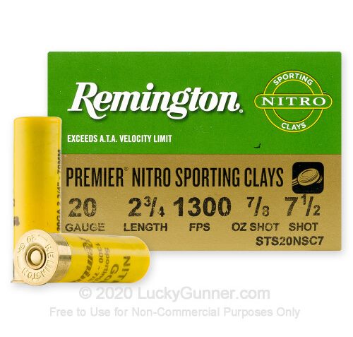 Premier STS Sporting Clays #7.5 2-3/4" 20 Gauge Shotgun Ammo – 250 Round Case