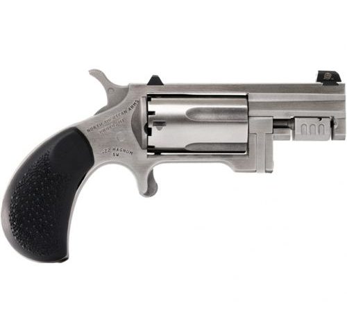 North American Arms (NAA) Sentinel Conversion 22 Magnum Revolver – 5 Rounds, Rubber Grips, Stainless/Silver