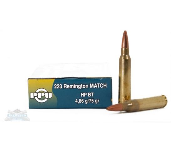 PRVI 223 75GR MATCH HP BT 20RD – Brass Casing