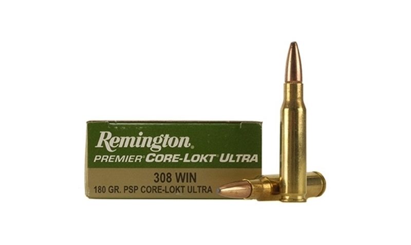 Remington 308 Winchester 180 Grain Premier Core-Lokt Ultra B – Brass Casing