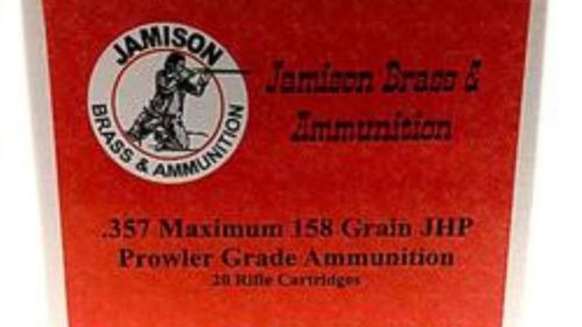 Jamison Prowler Grade 357 Remington Max 158 GR Jacketed Hollow Poi – Brass Casing