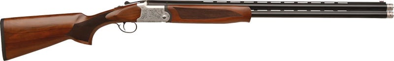 GFA GF5 PLUSH ENGRAVED – 2 Rounds, 28″ Barrel, 3″ Chamber, Turkish Walnut Stock, Stainless/Silver