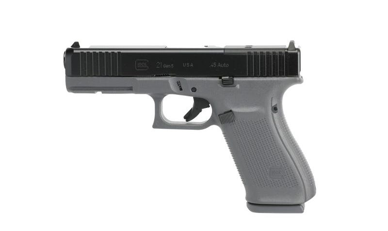 Glock21 Gen5 .45 ACP 13+1 4.6″ Gray MOS – 13+1 Rounds, 4.61″ Barrel, Gray, Glock Fixed Rear Sights